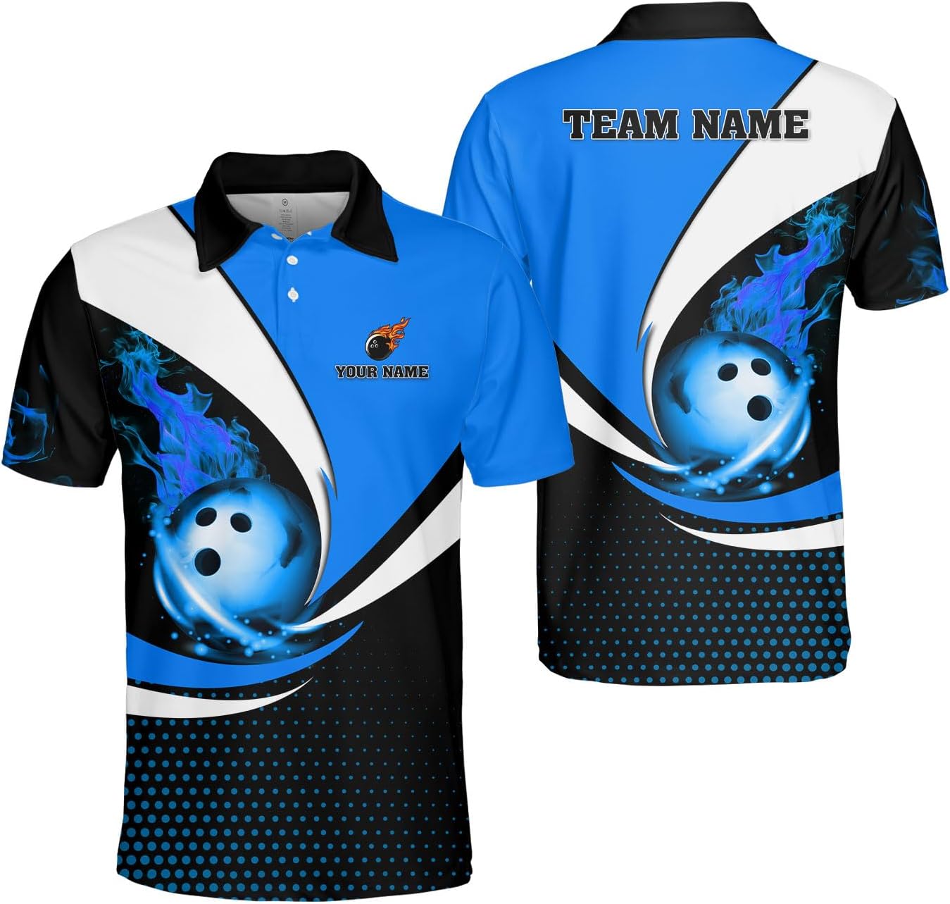 Mostprints Personalized Name Bowling Polo Shirts 3D for Men and Women, Bowling Shirt, Bowling Team