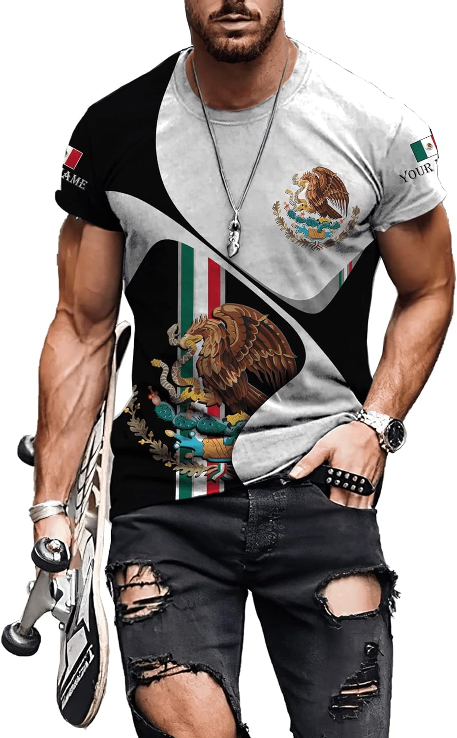 Mostprints Personalized Name Mexican Shirts for Men, Customized Mexico Shirts for Men, Mexico Shirts for Women Mexico Shirt