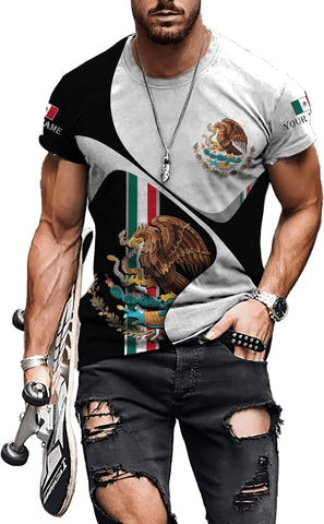 Mostprints Personalized Name Mexican Shirts for Men, Customized Mexico Shirts for Men, Mexico Shirts for Women Mexico Shirt