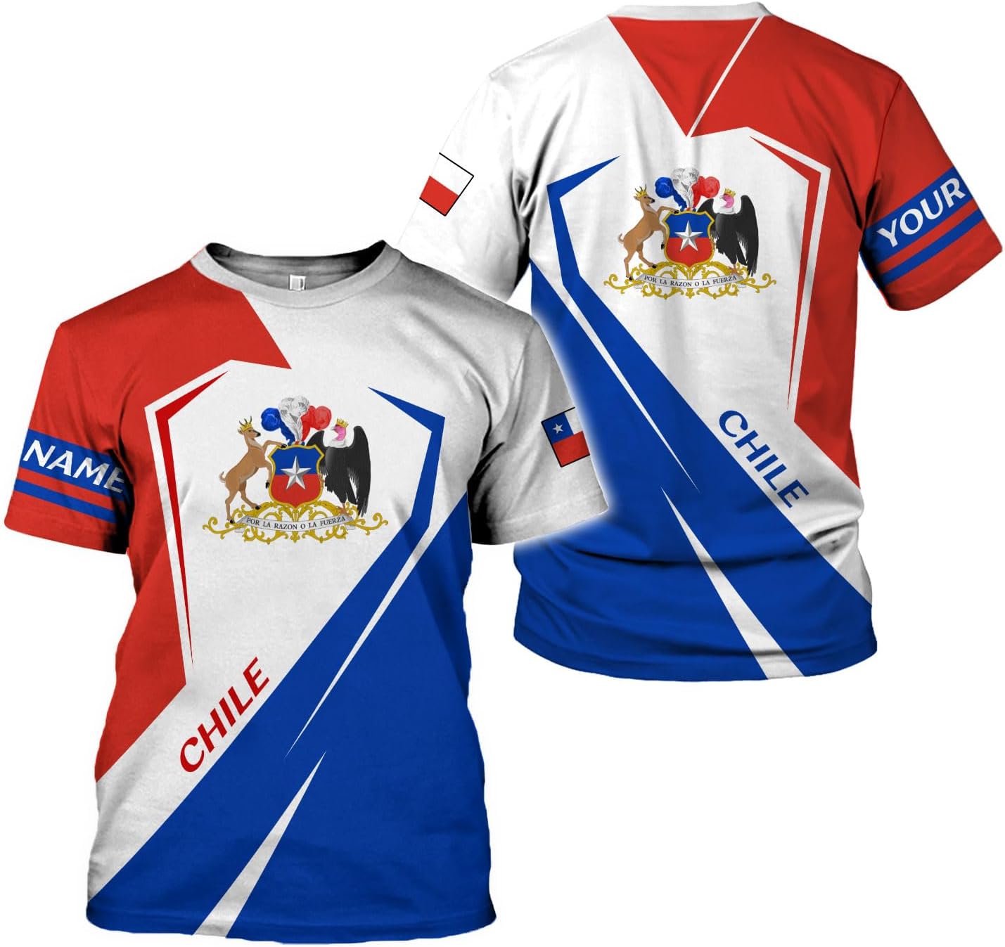 Personalized Name Chile Shirts for Men and Women, Chile Chilean Flag Pride Gift T-Shirt, Chilean Map and Flag