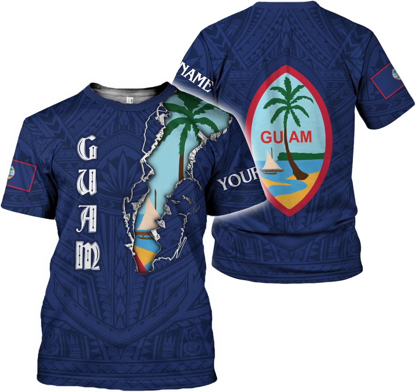 MoonArt Personalized Guam Shirt - Guahan Pride Tshirt for Men & Women - Guam Gifts Tee