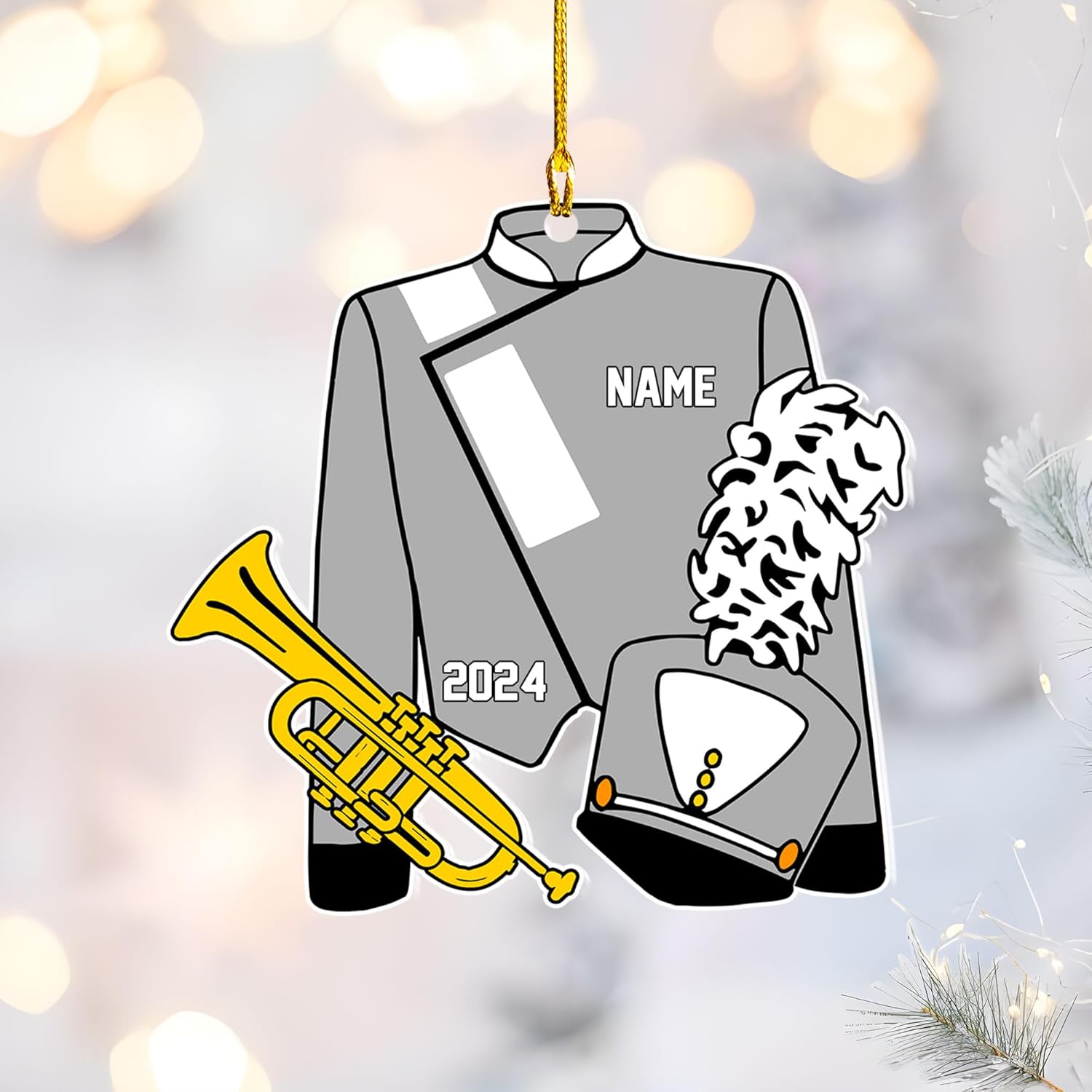 Pretyprints Marching Band Christmas Ornament Personalized Girl 2024 Custom Marching Band Gifts Band Director Gifts, Marching Band Gifts, Music Ornament Marching Band Teacher Gifts Music (Style 12)