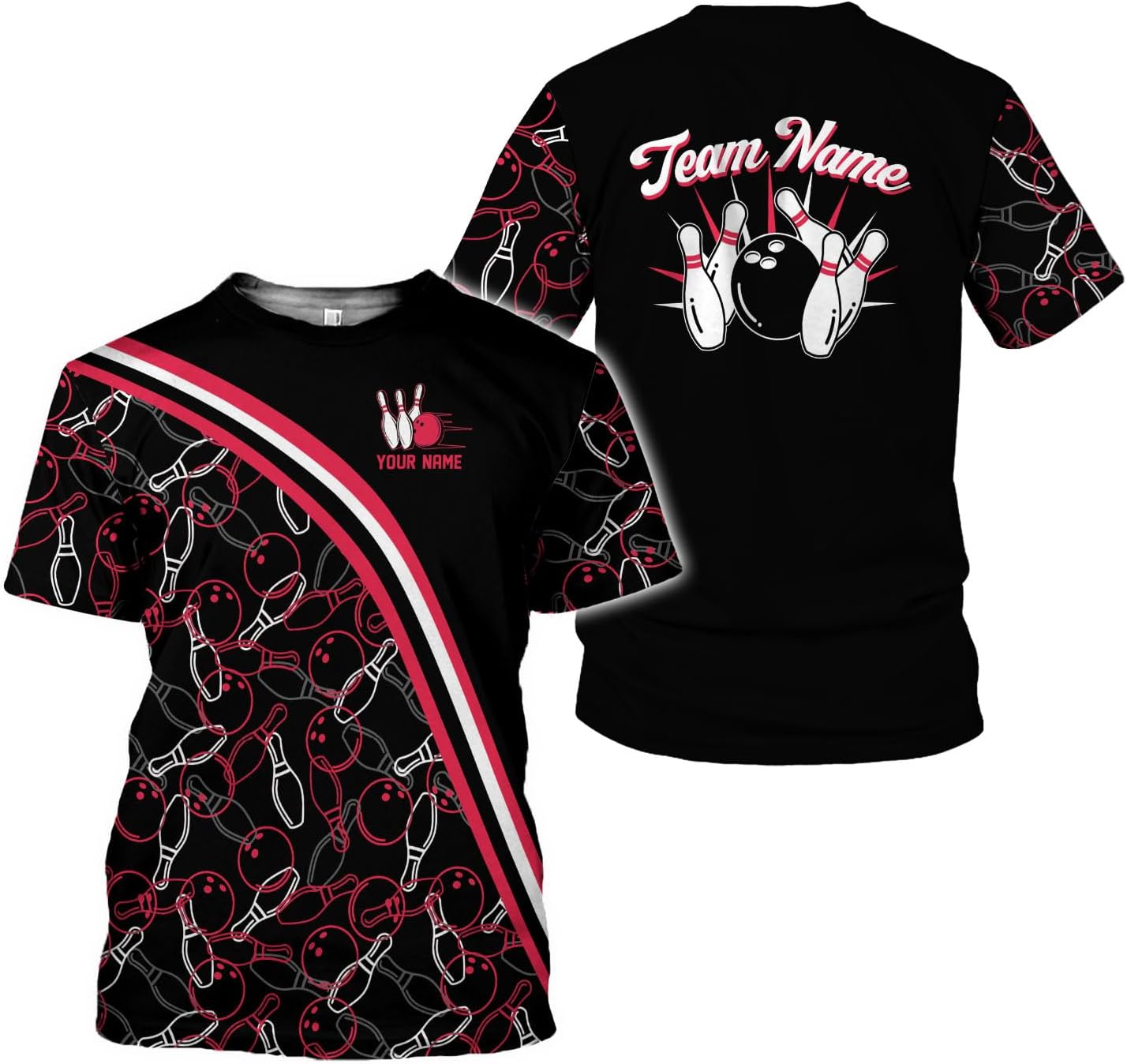 Podagree Personalized Name Bowling Shirts for Men and Women 3D, Bowling Shirts for Team Bowling, Bowling Shirts Gift