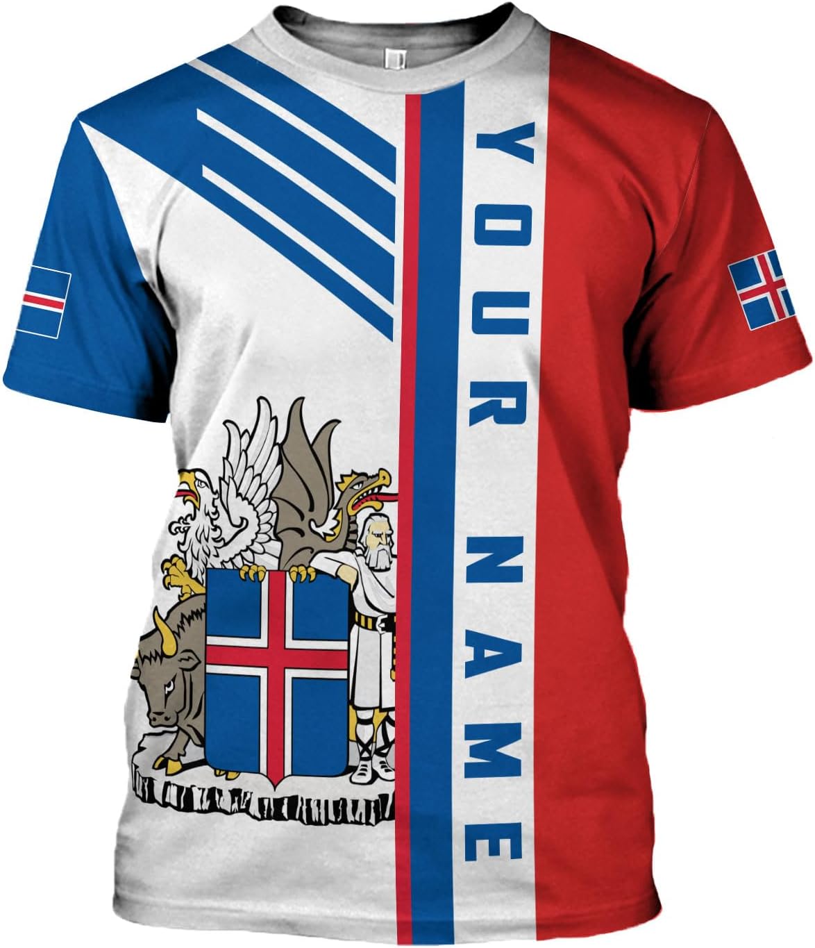 MoonArt Personalized Iceland Shirt 3D, Reykjavik Souvenir Tshirt Icelandic Pride Flag T-Shirt Men Women Shirts