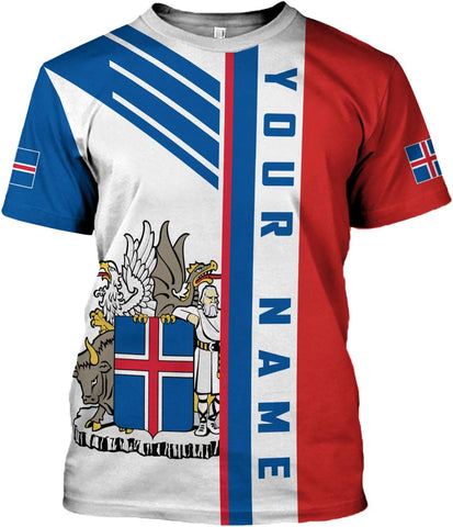 MoonArt Personalized Iceland Shirt 3D, Reykjavik Souvenir Tshirt Icelandic Pride Flag T-Shirt Men Women Shirts