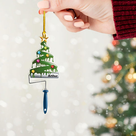 Personalized Painting Ornaments Gifts for a Painter, Painter Ornament Gift for Artist, Artist Christmas Ornament 2024, Artist Palette Christmas Ornament, Paint Brush Ornament for Painter (ON762)