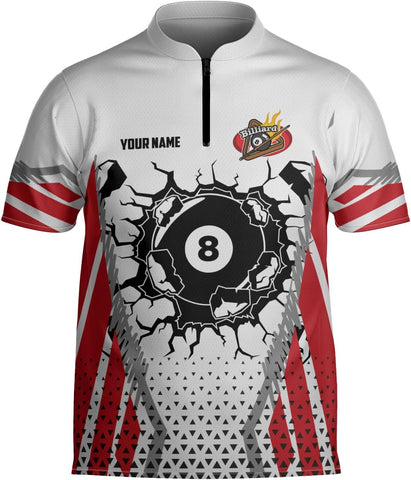 Artparel Personalized Billiard Jersey 3D Billiard Shirts for Men Billiard Bowling Jersey Billiards 9 Ball Pool Shirts for Men