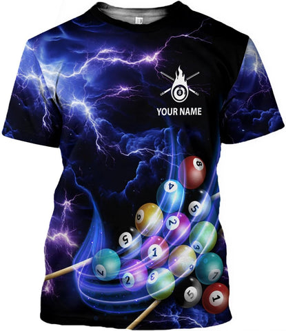MoonArt Personalized Billiard Shirts 3D Billiard Shirt Custom Billiard Flag Shirt Men's Pool Billiards Shirt 8 Ball Men Women