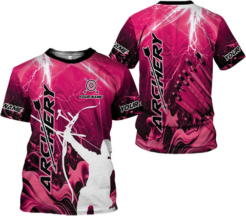 Custom Archery T-Shirt Bow and Arrow Personalized 3D Shirts for Archer Men Women Target Team Archery Apparel Gifts