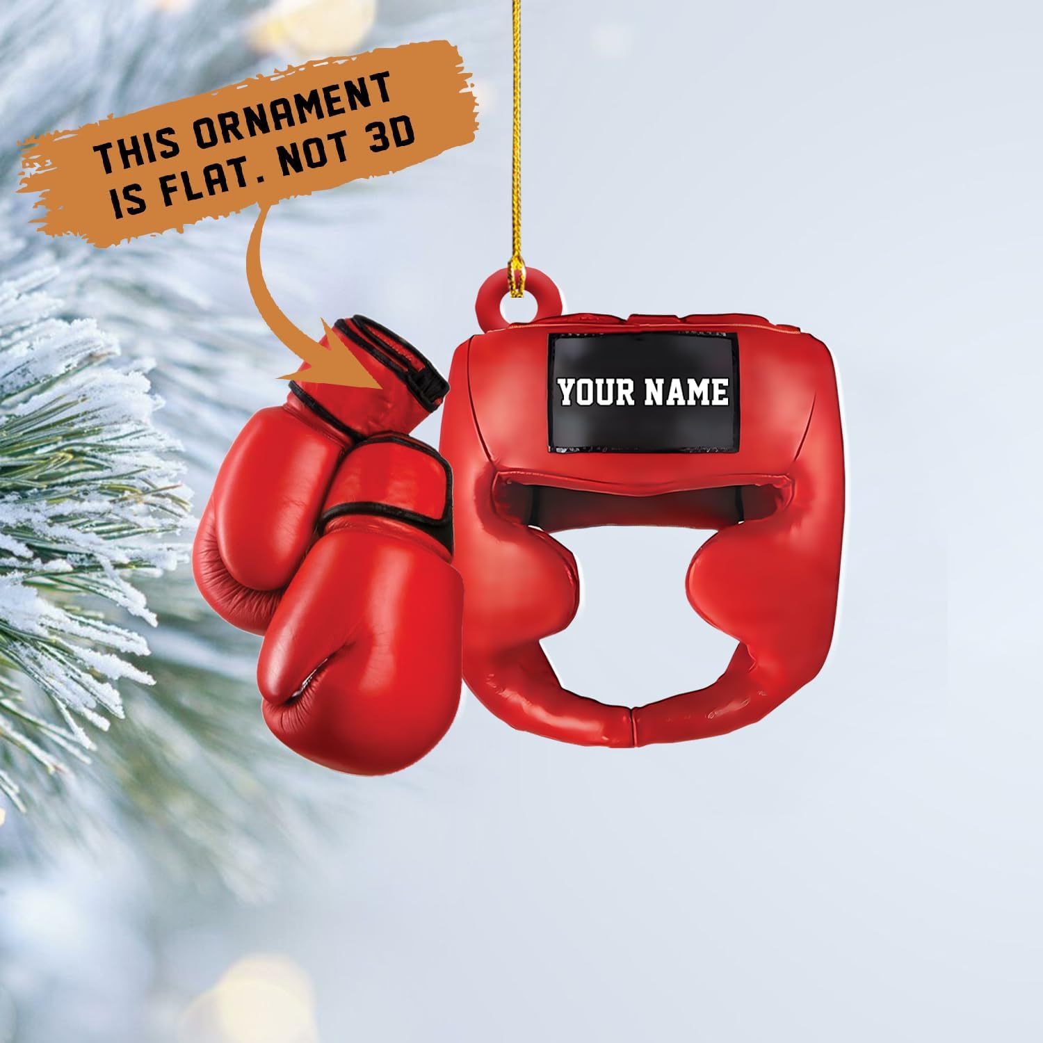 Tinoshop Personalized Boxing Acrylic Ornament, Boxing Gloves Christmas Light Ornament, Custom Boxing Ornament, Kick Boxing Ornament, Gift for Boxing Lovers, Boxer Ornament Gift for Boxing Lovers ON421