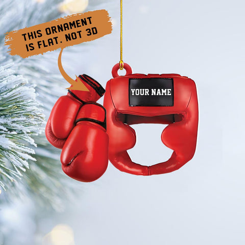 Tinoshop Personalized Boxing Acrylic Ornament, Boxing Gloves Christmas Light Ornament, Custom Boxing Ornament, Kick Boxing Ornament, Gift for Boxing Lovers, Boxer Ornament Gift for Boxing Lovers ON421