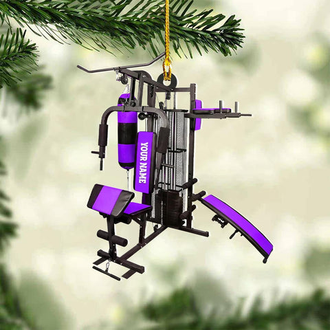 AOVL Personalized Weight Plate Ornament Weight Ornament Fitness Gift for Gym Ornament Merry Liftmas Christmas Hanging Ornaments Weight Plates Ceramic Ornament (DF8)