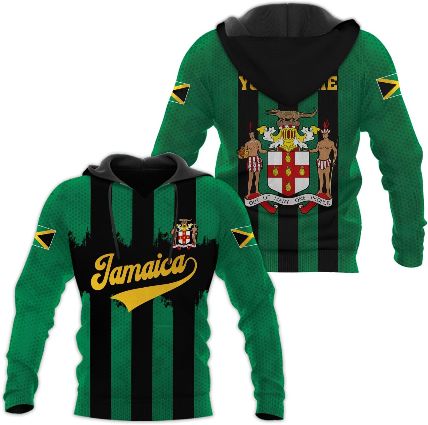 Mostprints Personalized Jamaica Hoodie Camisa Jamaica Hoodies Jamaica Sweaters Shirts Men & Women Jamaican Pride Shirt Gifts