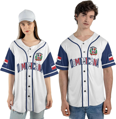 Custom Dominican Jersey for Men Dominican Baseball Jersey Dominican Baseball Jersey Dominicana Shirt Dominican Flag Jersey