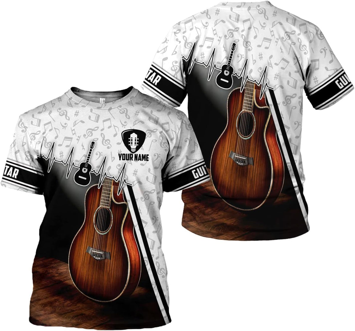 Custom Name Guitar Shirt 3D All Over Print, Guitar Shirts for Men, Unisex Guitar Shirts Music, Music Lover, Guitar Lover