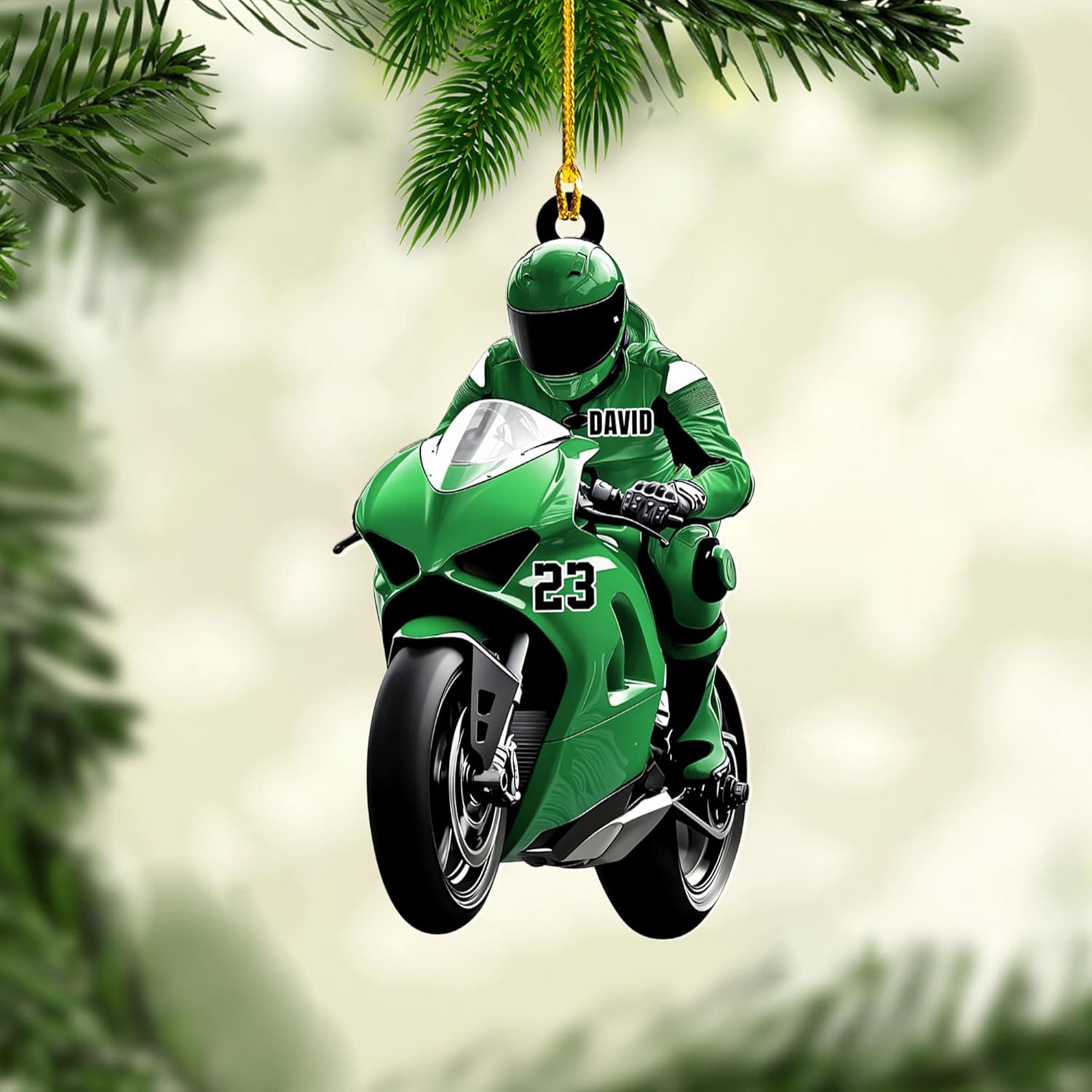 Artparel Custom Motorcycle Ornaments 2024 Motorcycle Ornaments for Christmas Tree Personalized Dirt Bike Ornament Motocross Christmas Ornament Biker Ornament (MC7)