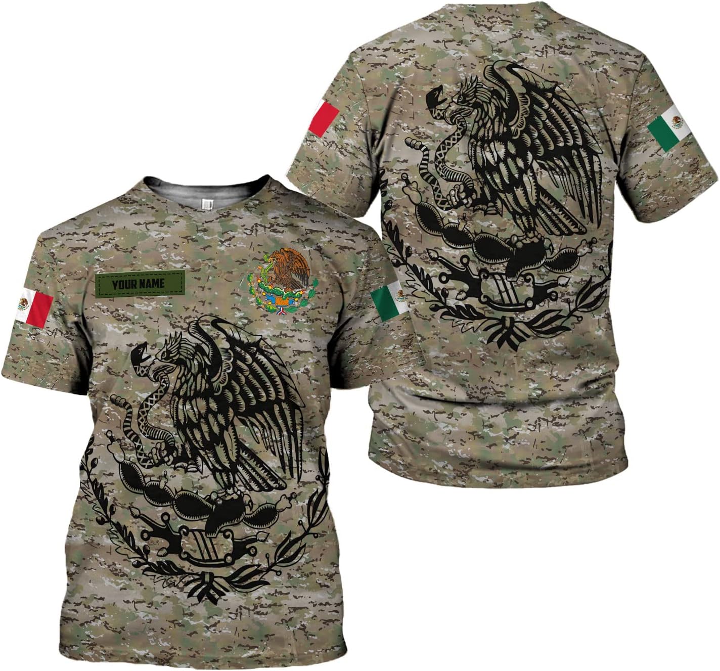 Personalized Name Mexican Shirts for Men, Customized Mexico Shirts for Men, Mexico Shirts for women, Mexico Shirt Eagle Flag Camo Flag Mexican Eagle Unisex Shirt, Mexico Soccer shirt men TS73