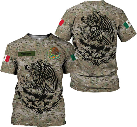 Personalized Name Mexican Shirts for Men, Customized Mexico Shirts for Men, Mexico Shirts for women, Mexico Shirt Eagle Flag Camo Flag Mexican Eagle Unisex Shirt, Mexico Soccer shirt men TS73