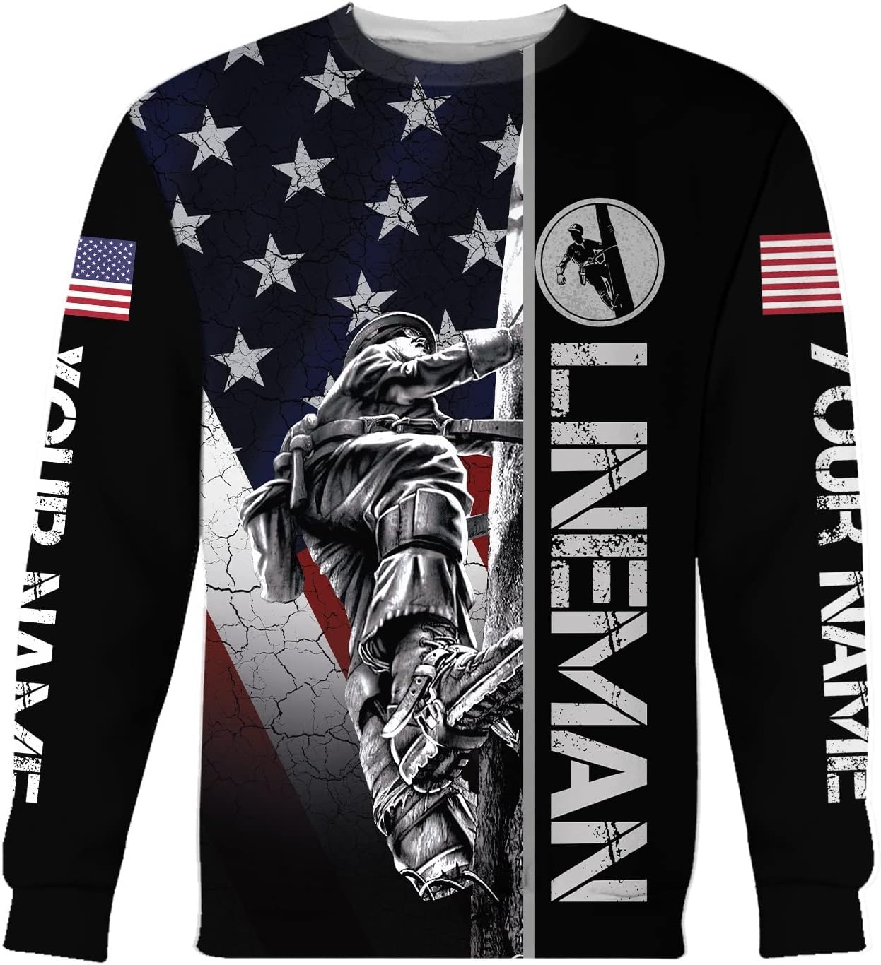 Personalized Lineman 3D Print Hoodies Unisex Pullover Hoodie Gift For Men, Women, Full Size S-5XL For Men Women