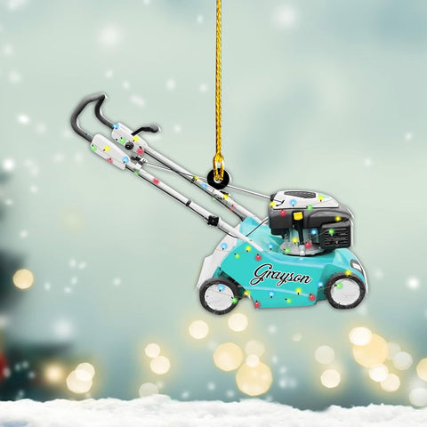 Personalized Lawn Mowers Christmas Ornaments 2024, Push Mower Ornament, Lawnmower Acrylic Wood 2D Flat Ornaments, Riding Lawn Mower Christmas Tree Decorations, Large Lawn Ornaments for Xmas (GLM 1)
