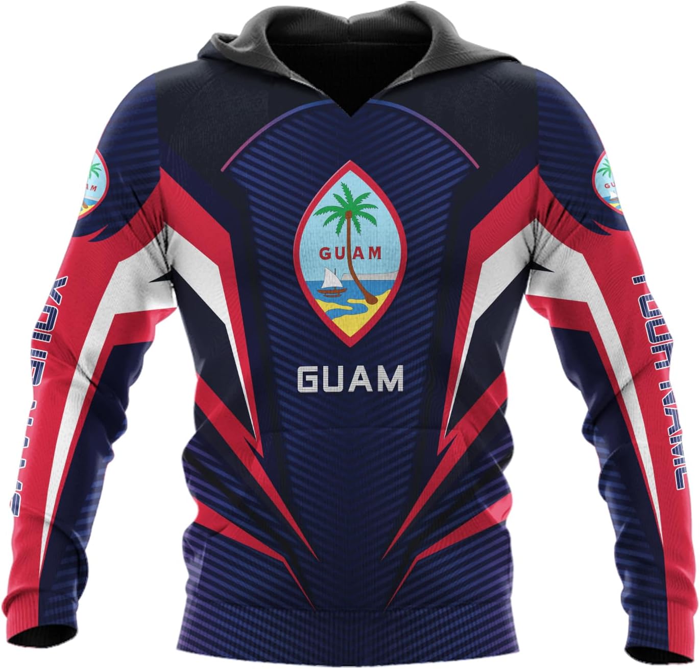 Vybonz Personalized Guam Hoodie - Guahan Pride Zip Hoodie for Men & Women