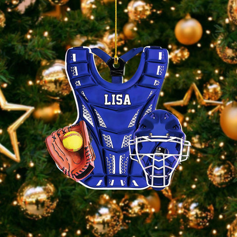 Personalized Softball Ornament Custom Name & Number Ornaments 2024 for Girl Coach Softball, Softball Gloves Ornament Custom, Softbal Ornament, Softball Ornament Softball Lover (Style 10)