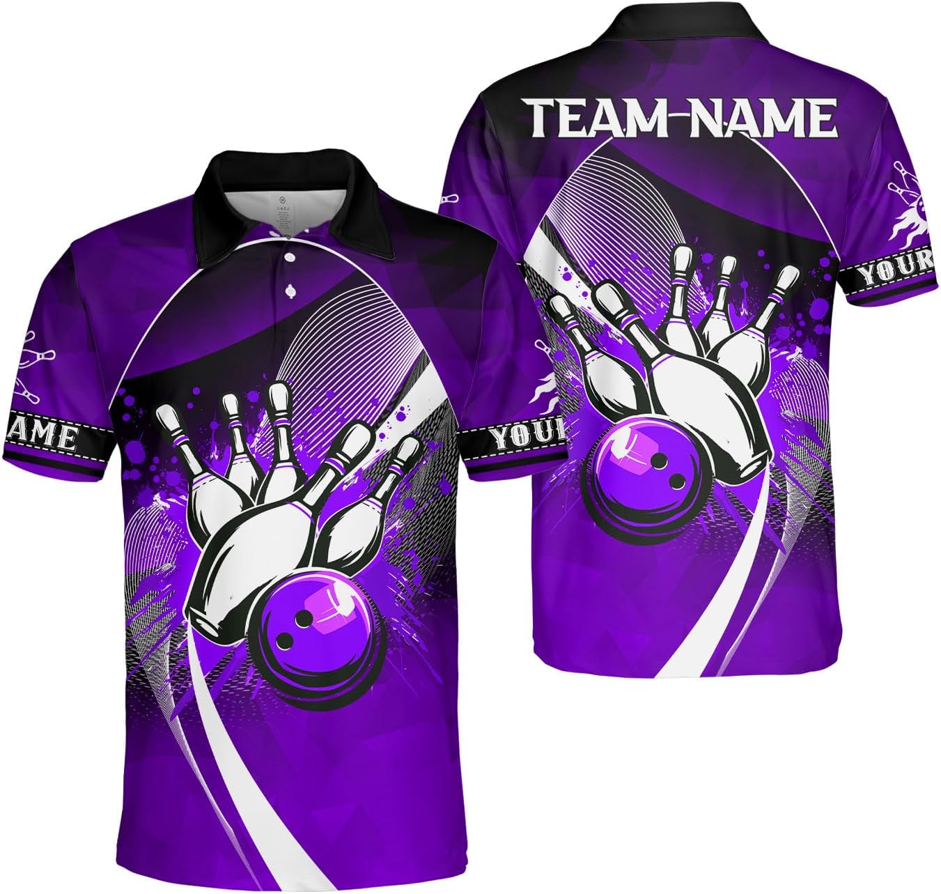 Ligthuy Personalized Name Bowling Polo Shirts 3D for Men and Women, Bowling Shirt, Bowling Shirts for Men Team Bowling Shirt
