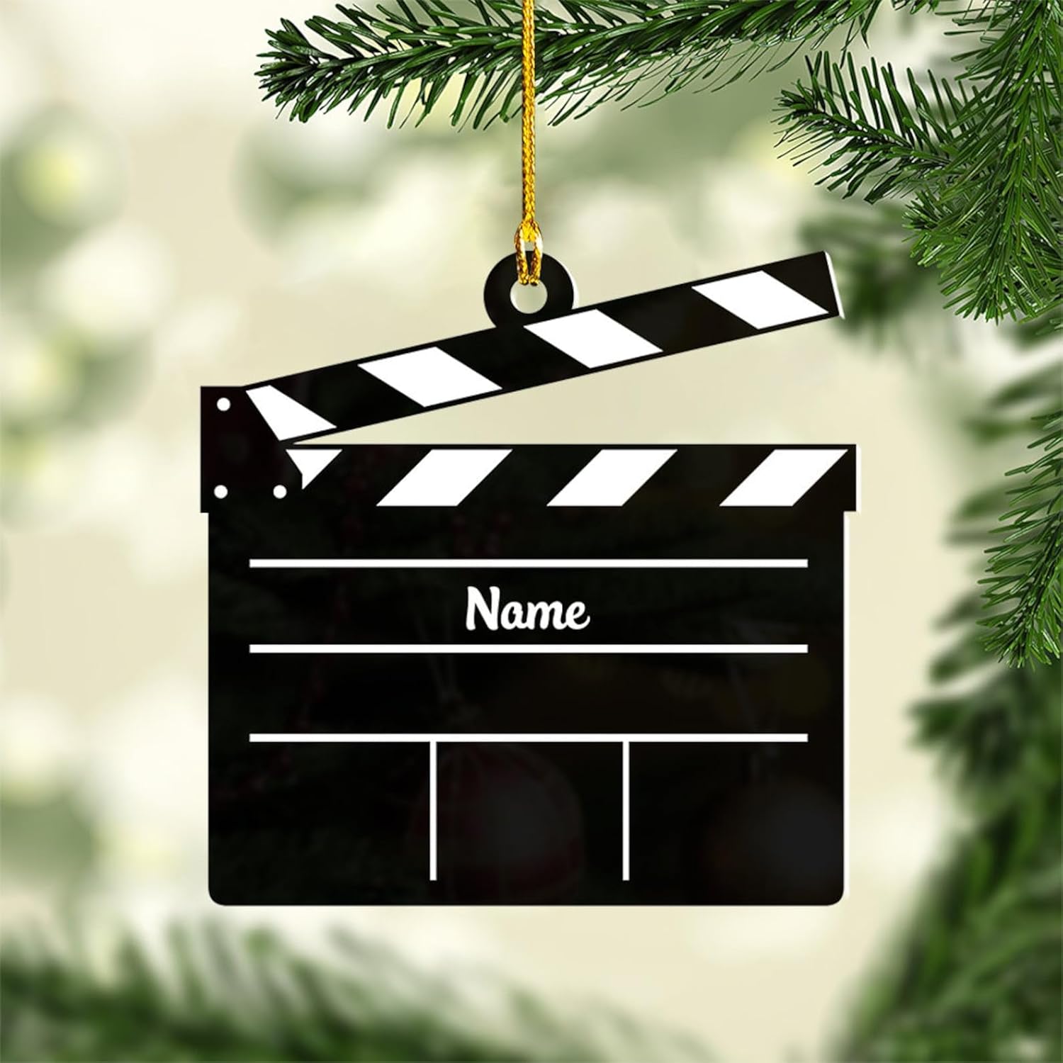 AOVL Personalized Film Clapboard Ornament Movie Clapper Christmas Ornaments Film Clapboard Ornament Film Clapper Ornament Director Clapboard Christmas Ornament Movie Clapperboard Theater (Film 6)