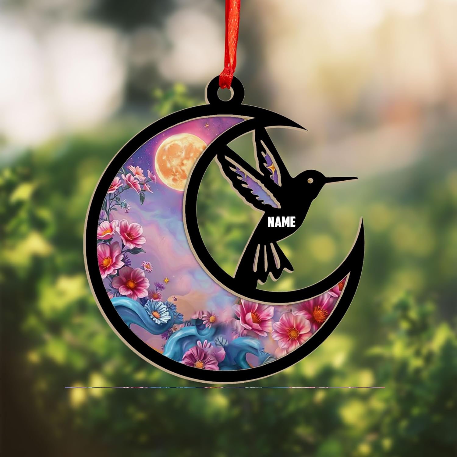 MAPrints Personalized Hummingbird Ornaments for Christmas Tree 2024, Hummingbird Christmas 2024 Ornament, Bird Suncatcher Wood Acrylic Ornament, Gifts for Bird Lovers (NBird 4)