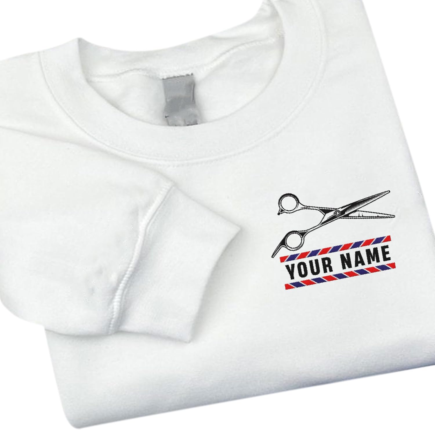 Podagree Personalized Embroidered Barber Crewneck Sweatshirt, Hairdresser Hairstylist Barbershop Hoodie, Gifts For A Barber