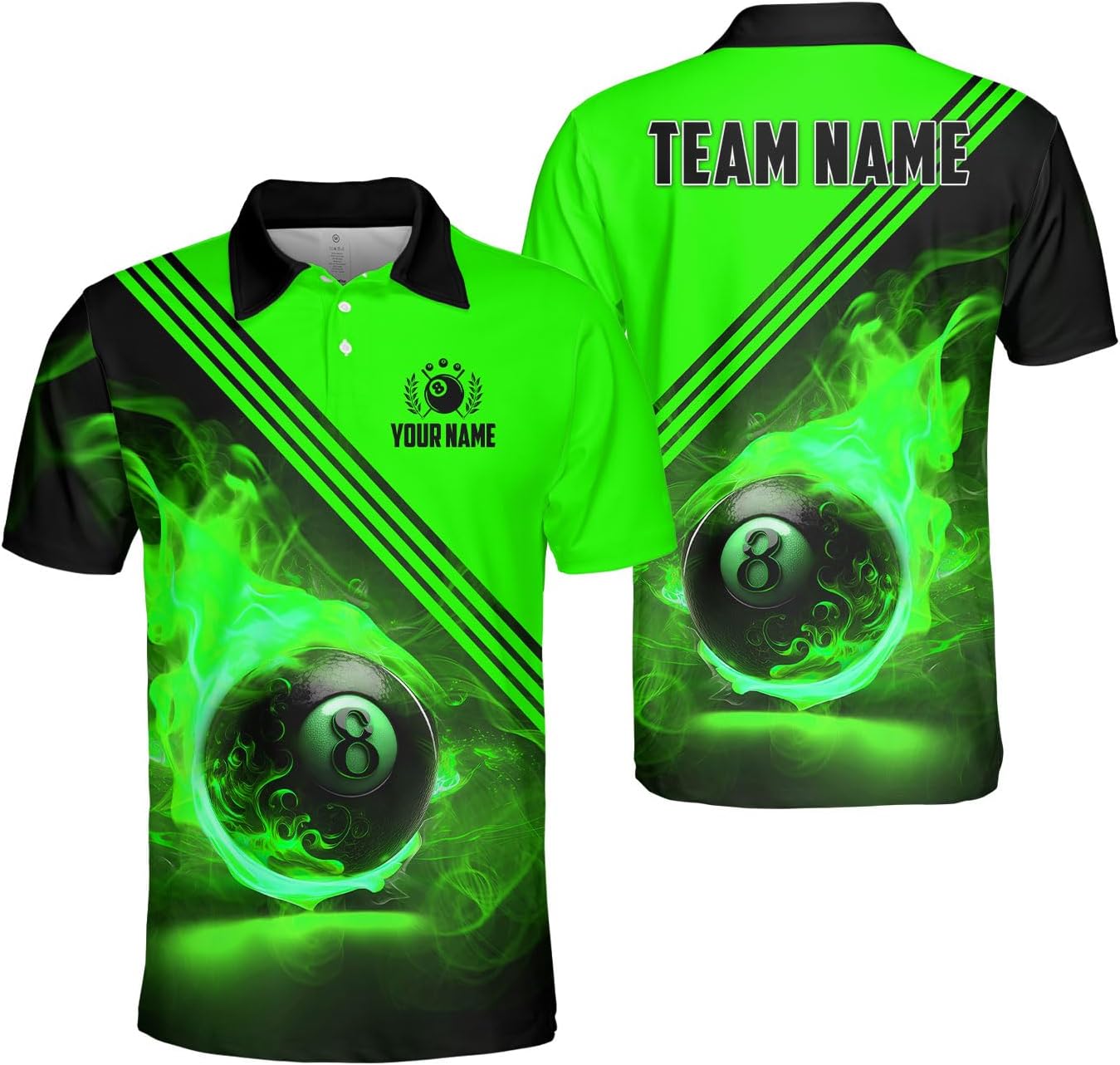 Ligthuy Personalized Billiard Polo 3D, 8 Ball Shirt, Billiards Shirts for Men, Billiard Gifts for Men and Women S-5XL