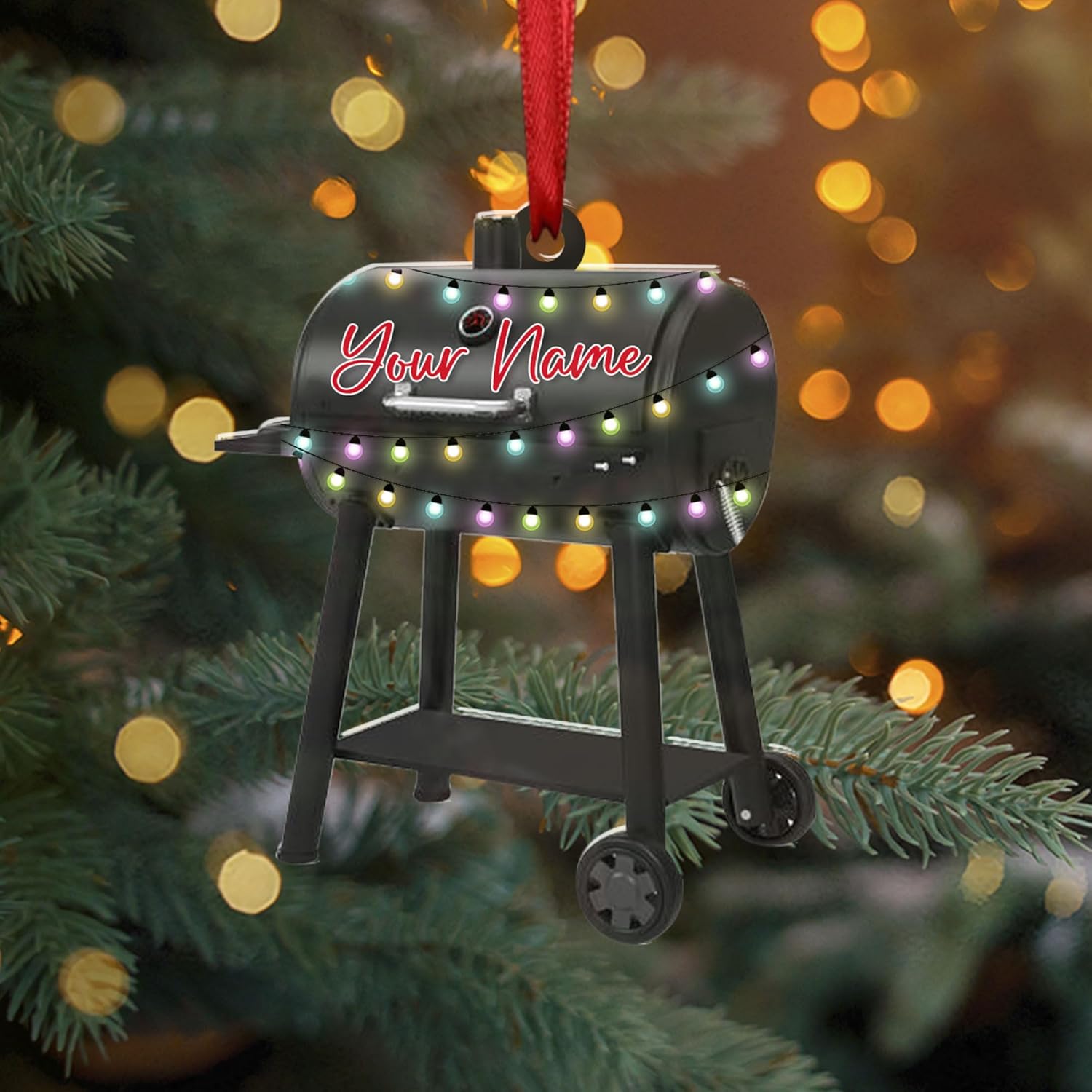 Personalized Grill Christmas Ornaments, BBQ Grill Ornament 2024, Smoker Christmas Ornament, Barbeque BBQ Ornament, Grilling Christmas Ornaments Cooking Hanging Gift for Griller Grill Master (BBQ15)