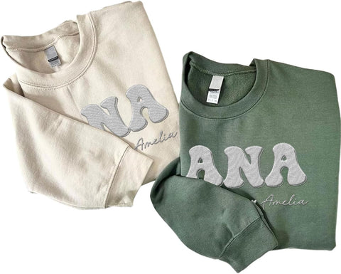 Personalized Nana Sweatshirt for Women, Custom Nana with Grandkids Names Gifts Christmas, Vallentine, Mothers Day (Polycotton, SS10)