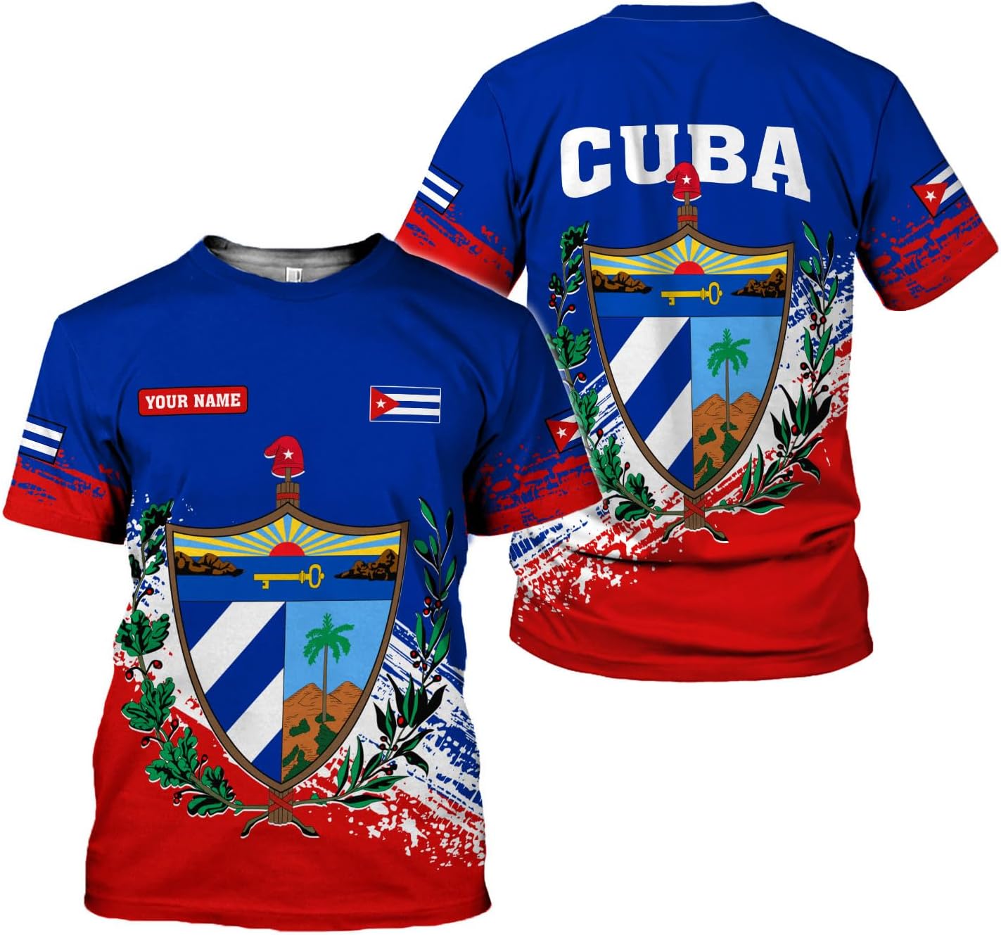 MoonArt Personalized Name Cuba Shirt 3D, Cuban Tshirts for Men and Women, Cuba Flag Shirt, Sweatshirt, Hoodies, Zip Hoodies