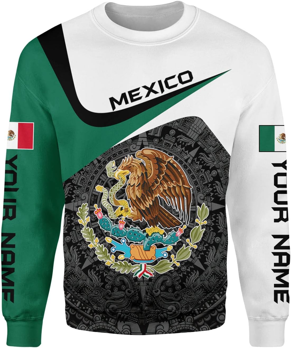 Mostprints Personalized Name Mexican Hoodie 3D, Customized Mexican Hoodies for Men, Unisex Mexico Hoodie, Mexico Hoodies for Men