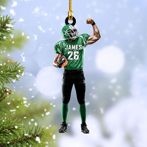 RoyalBro Personalized Football Ornaments 2023, Customized American Football Christmas Ornament, Football Ornament Christmas Tree Hanging Ornament Pine Tree Decorations (Football 7)