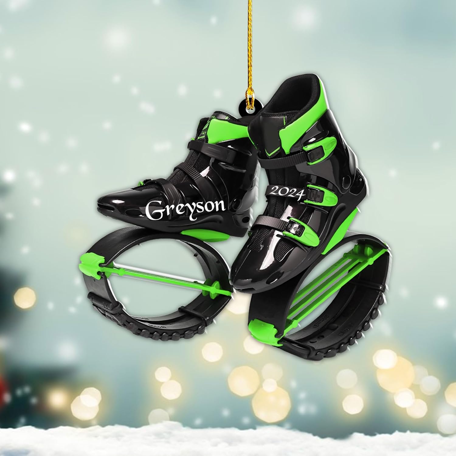 AOVL Custom Jumps Boot Ornament 2024 Jumps Boot Shoes Ornament Jump Boots Christmas Ornament Jump Boots Gift for Xmas Jump Boots Flat 2D Hanging Ornaments (JB3)