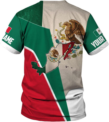 Personalized Name Mexican Shirts for Men, Mexico Shirts for Women, Mexico Shirt Eagle Flag Tshirt Mexican Eagle Unisex Shirt