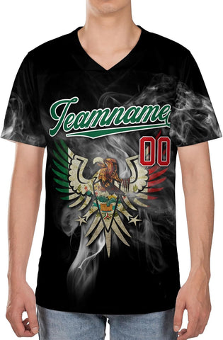 Artparel Custom Mexico Soccer Jersey Mexican Flag Jerseys Sports Shirt Mexico Soccer Shirts for Men Mexico Eagle Flag Jersey