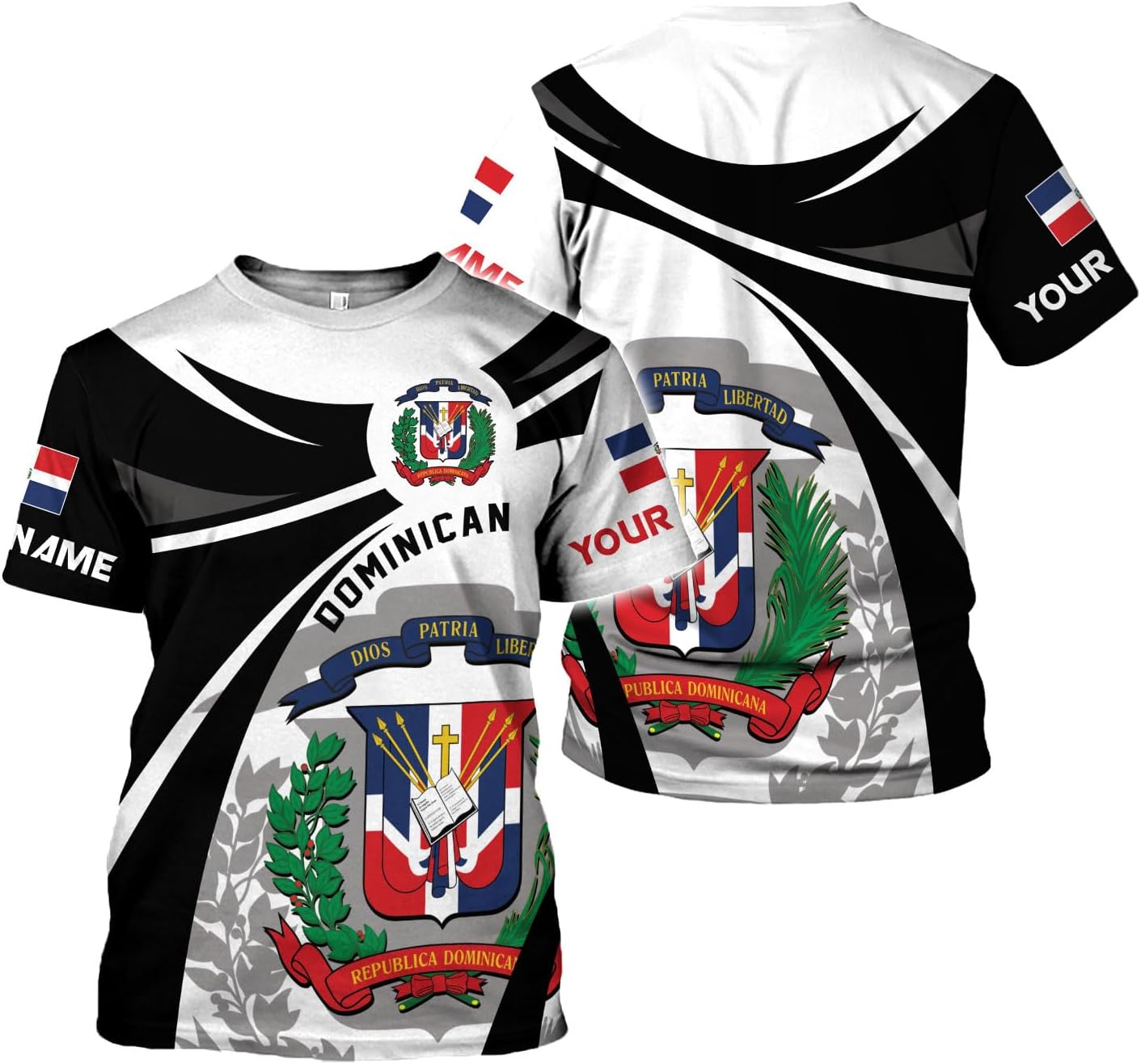 Ligthuy Personalized Dominican Shirt 3D, Dominican Republic Shirts, Dominican Flag Unisex Republica Dominicana Shirt S-5XL