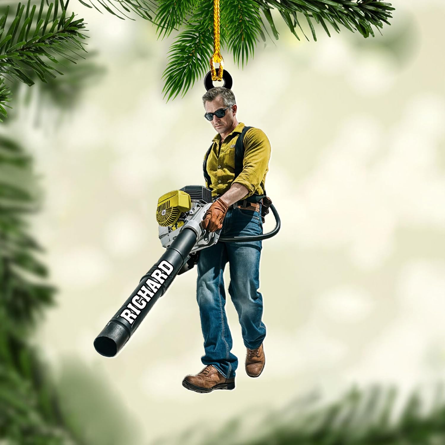 Personalized Leaf Blower Ornament Leaf Blower Christmas Ornament, Leaf Blowers Ornament Christmas, Leaf Blowers Ornament for Christmas Tree Decor Hanging Leaf Blowers Gift Xmas (1, LB2)