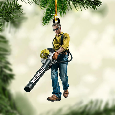 Personalized Leaf Blower Ornament Leaf Blower Christmas Ornament, Leaf Blowers Ornament Christmas, Leaf Blowers Ornament for Christmas Tree Decor Hanging Leaf Blowers Gift Xmas (1, LB2)