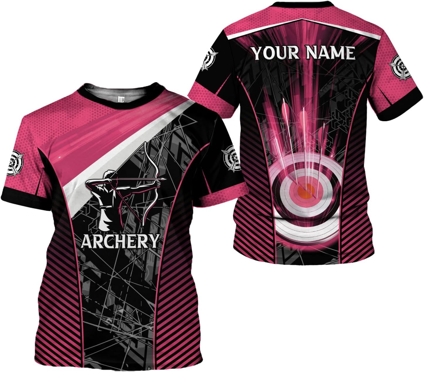 Custom Archery T-Shirt Bow and Arrow Personalized 3D Shirts for Archer Men Women Target Team Archery Apparel Gifts