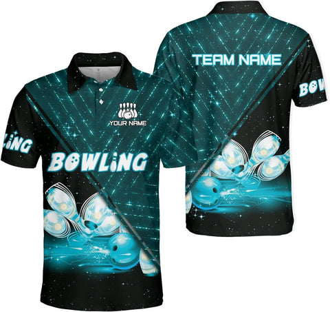 Custom 3D Bowling Polo Shirts for Men and Women Personalized Team Name Gift Unisex Customized Bowling Short Sleeve Polo Shirt