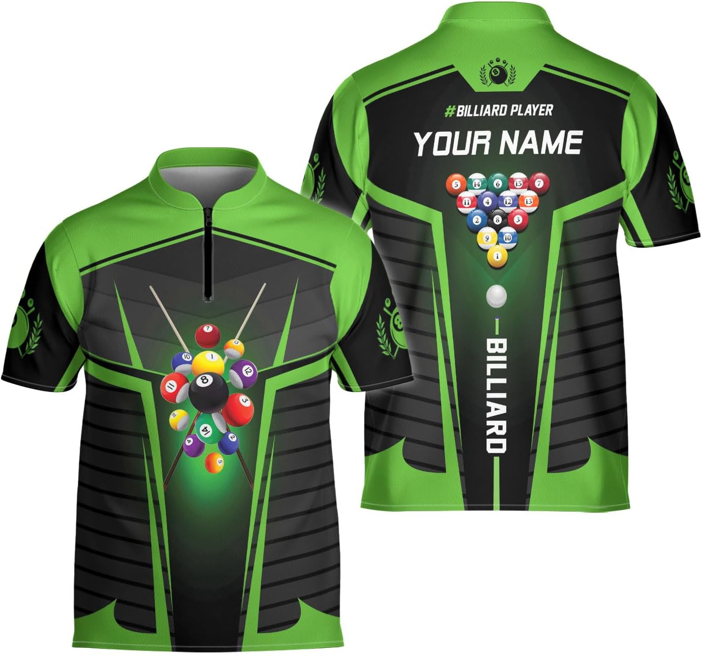 Artparel Personalized Billiard Jersey 3D Billiard Shirts for Men Billiard Bowling Jersey Billiards 9 Ball Pool Shirts for Men