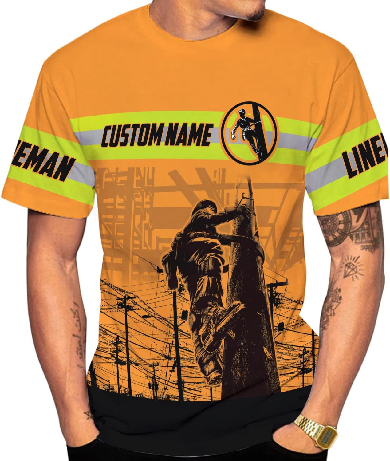 Personalized Lineman 3D Print Hoodies Unisex Pullover Hoodie Gift For Men, Women, Full Size S-5XL For Men Women