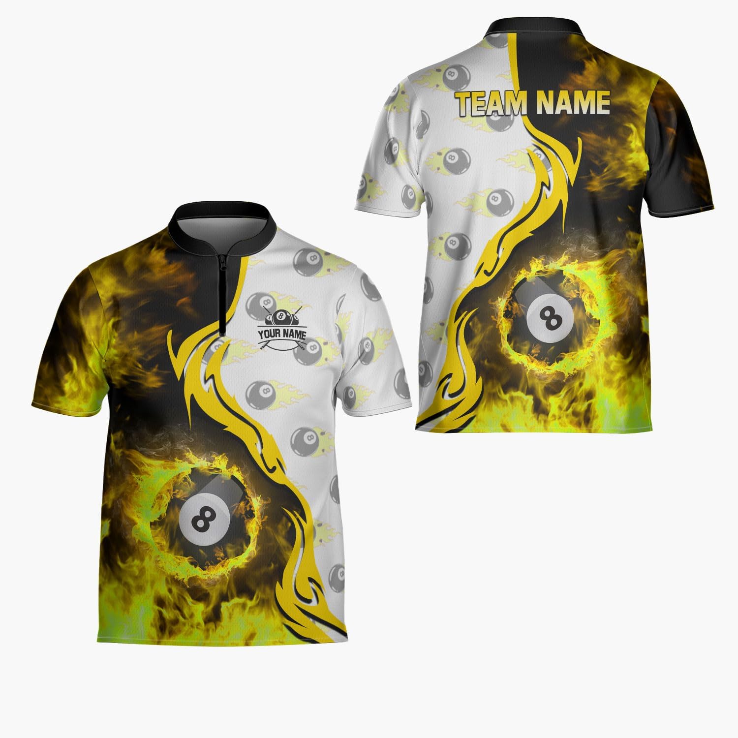 Ligthuy Personalized Billiard Jersey 3D, 8 Ball Shirt, Billiards Shirts for Men, Billiard Gifts for Men and Women S-5XL