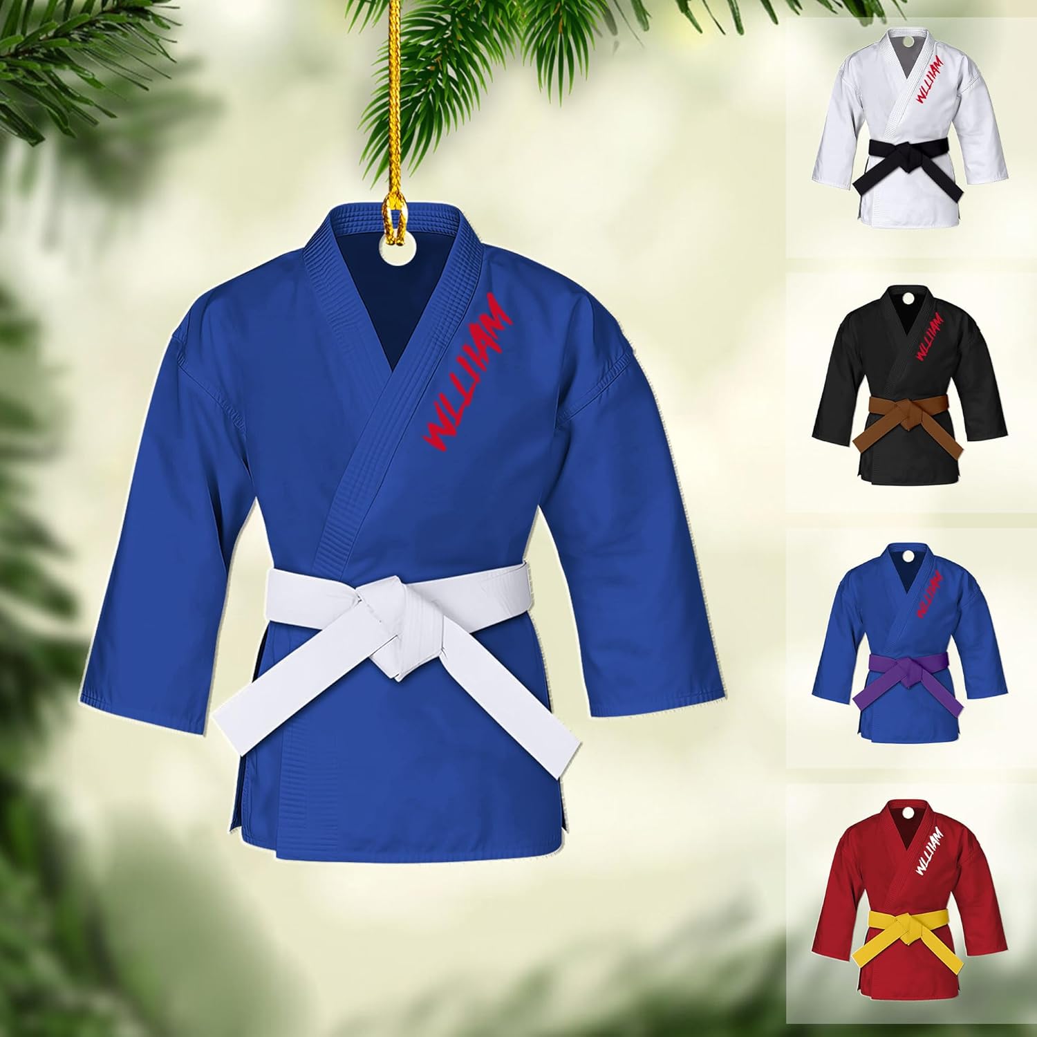 Artparel Personalized Karate Ornament Karate Uniform Ornaments Gifts for Karate Lovers Karate Gift Christmas Ornament 2024 Taekwondo Ornament Jiu Jitsu Ornament Gift for Karate (KRT7)