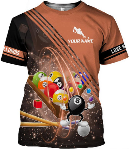 Parvii Personalized Billiards Shirt for Men, 8 Ball Pool Shirt, Billiards Gift