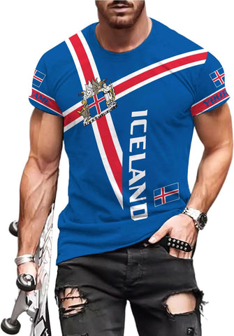 MoonArt Personalized Iceland Shirt 3D, Reykjavik Souvenir Tshirt Icelandic Pride Flag T-Shirt Men Women Shirts